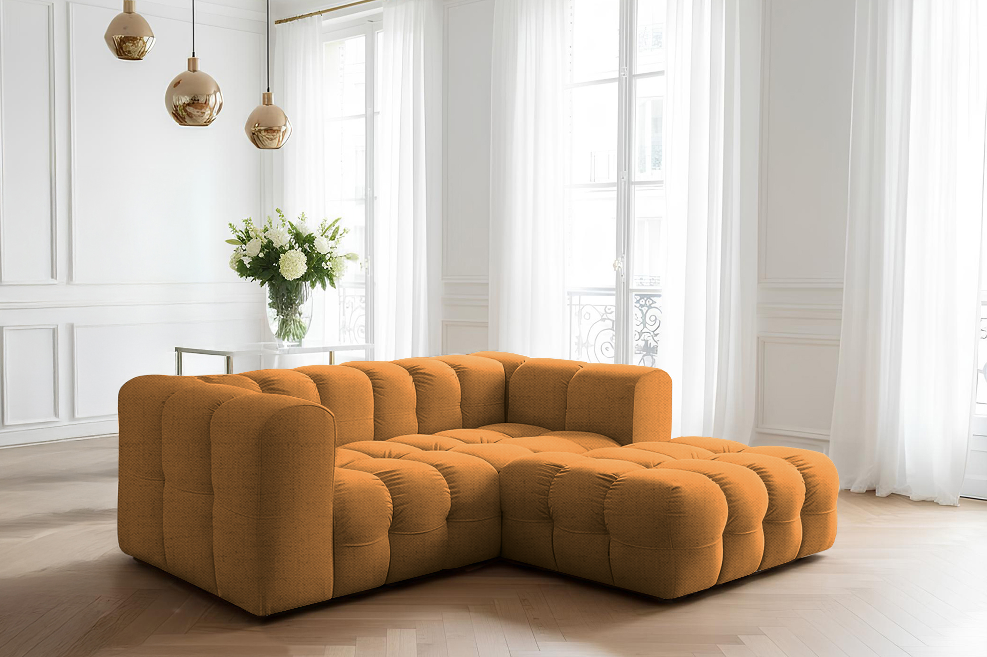 Baloo L-Form Mini Ecksofa Orange Moly 51